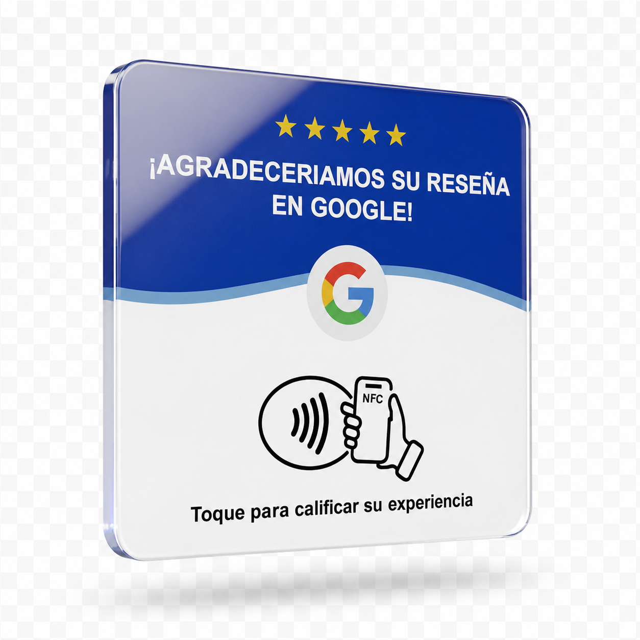 Tarjeta acrílica NFC y QR de Feeder